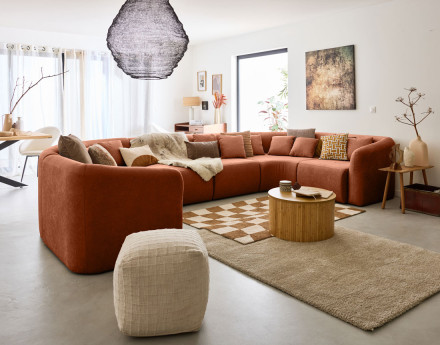 Module d'assise sans accoudoirs en tissu Ikare