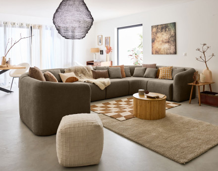 Module d'assise sans accoudoirs en tissu Ikare