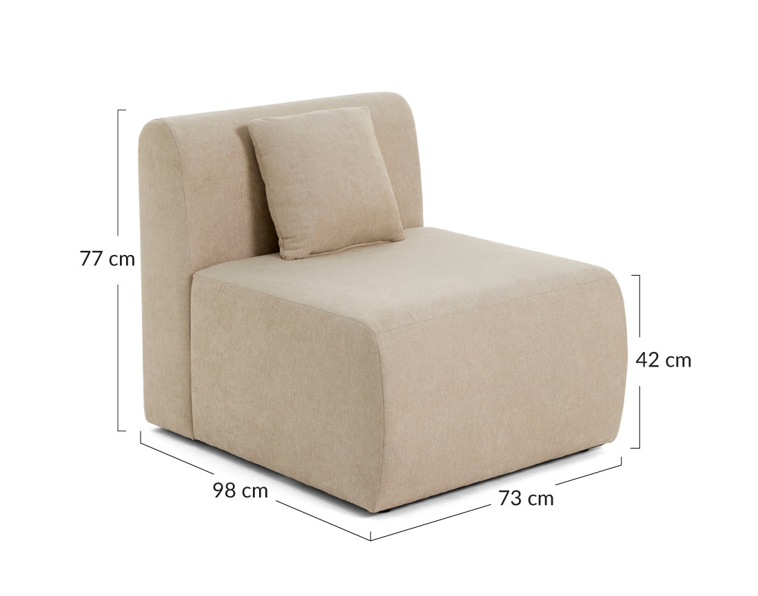 Module d'assise sans accoudoirs en tissu Ikare