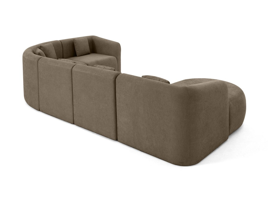 Canapé modulable d'angle gauche 6 places en tissu Ikare