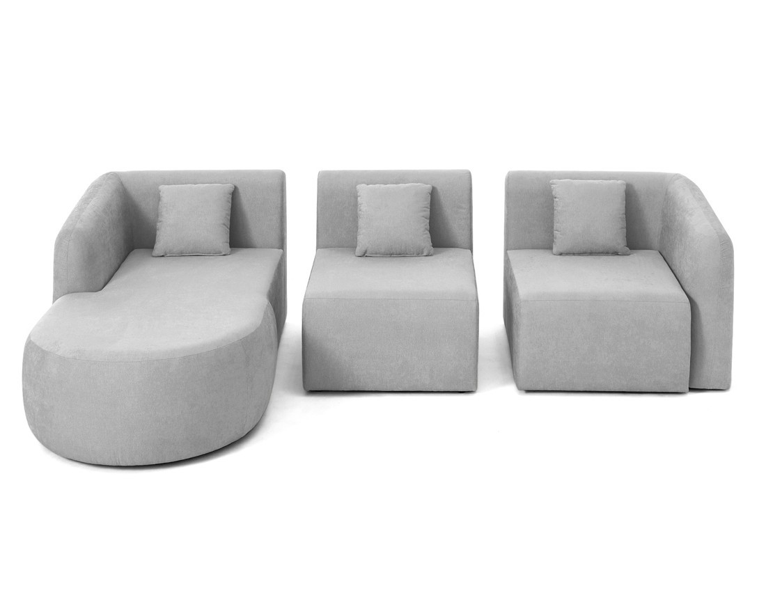 Canapé modulable d'angle gauche 4 places en tissu Ikare