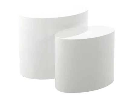 Lot de 2 tables basses blanc 48 et 40 cm Aeryn