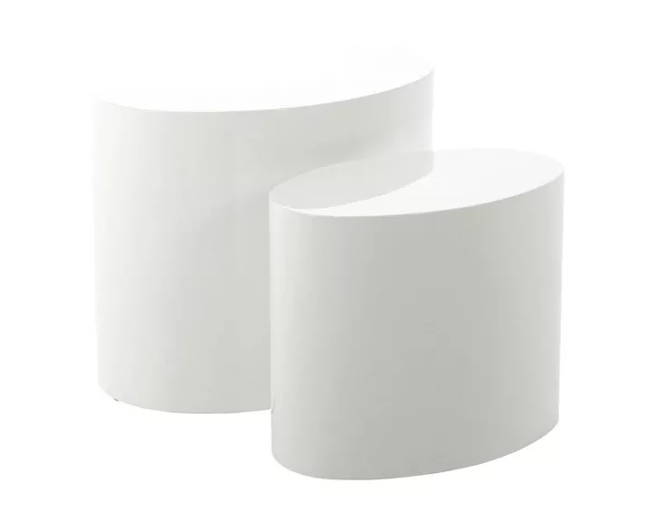 Lot de 2 tables basses blanc 48 et 40 cm Aeryn