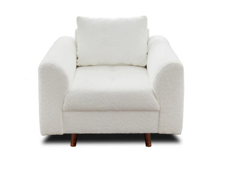 Fauteuil en tissu bouclette Rune