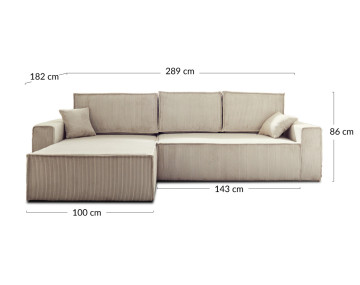 Canapé d'angle réversible 4 places convertible Dellia - Best Mobilier