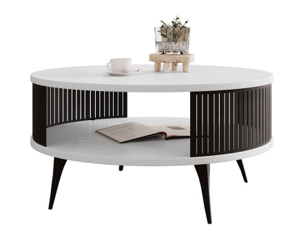 Table basse blanc et noir 75 cm Forini