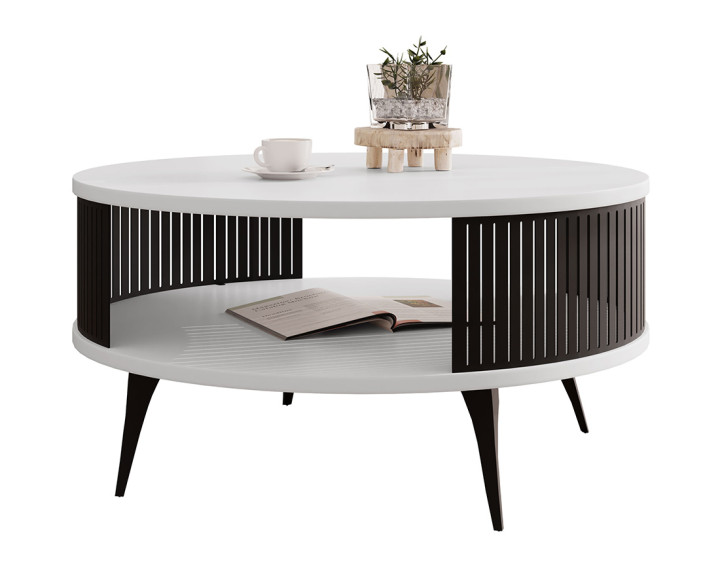 Table basse blanc et noir 75 cm Forini