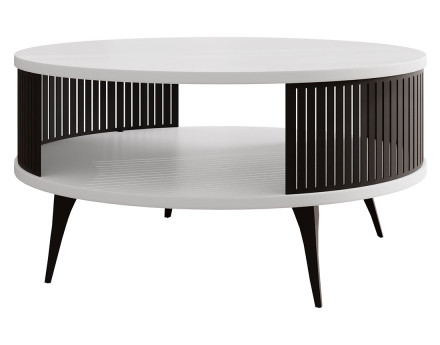 Table basse blanc et noir 1 niche 75 cm Forini