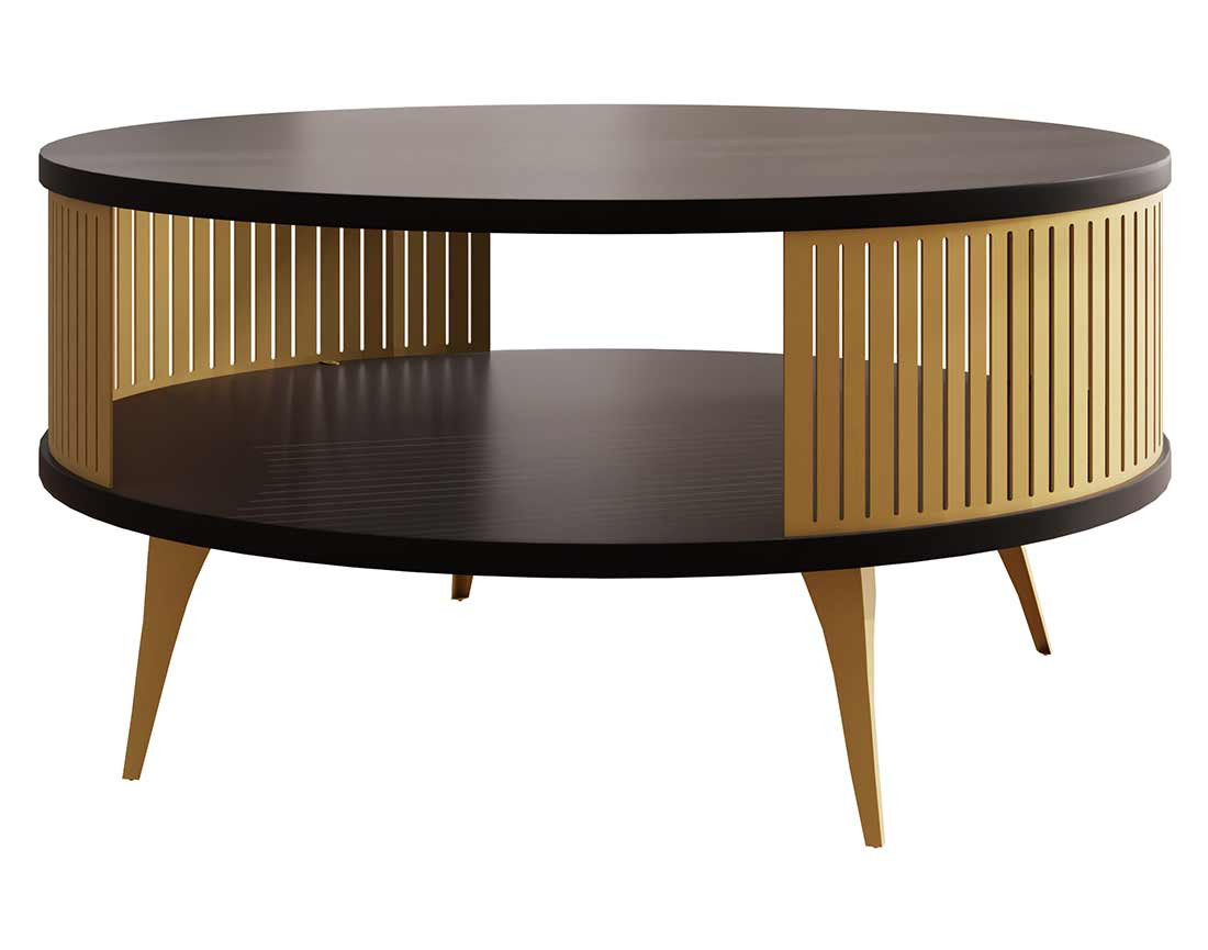 Table basse noir et doré 75 cm Forini