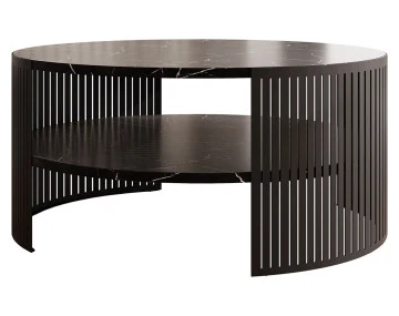 Table basse effet marbre noir 1 niche 75 cm Cruz