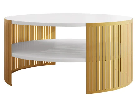 Table basse blanc et doré 1...