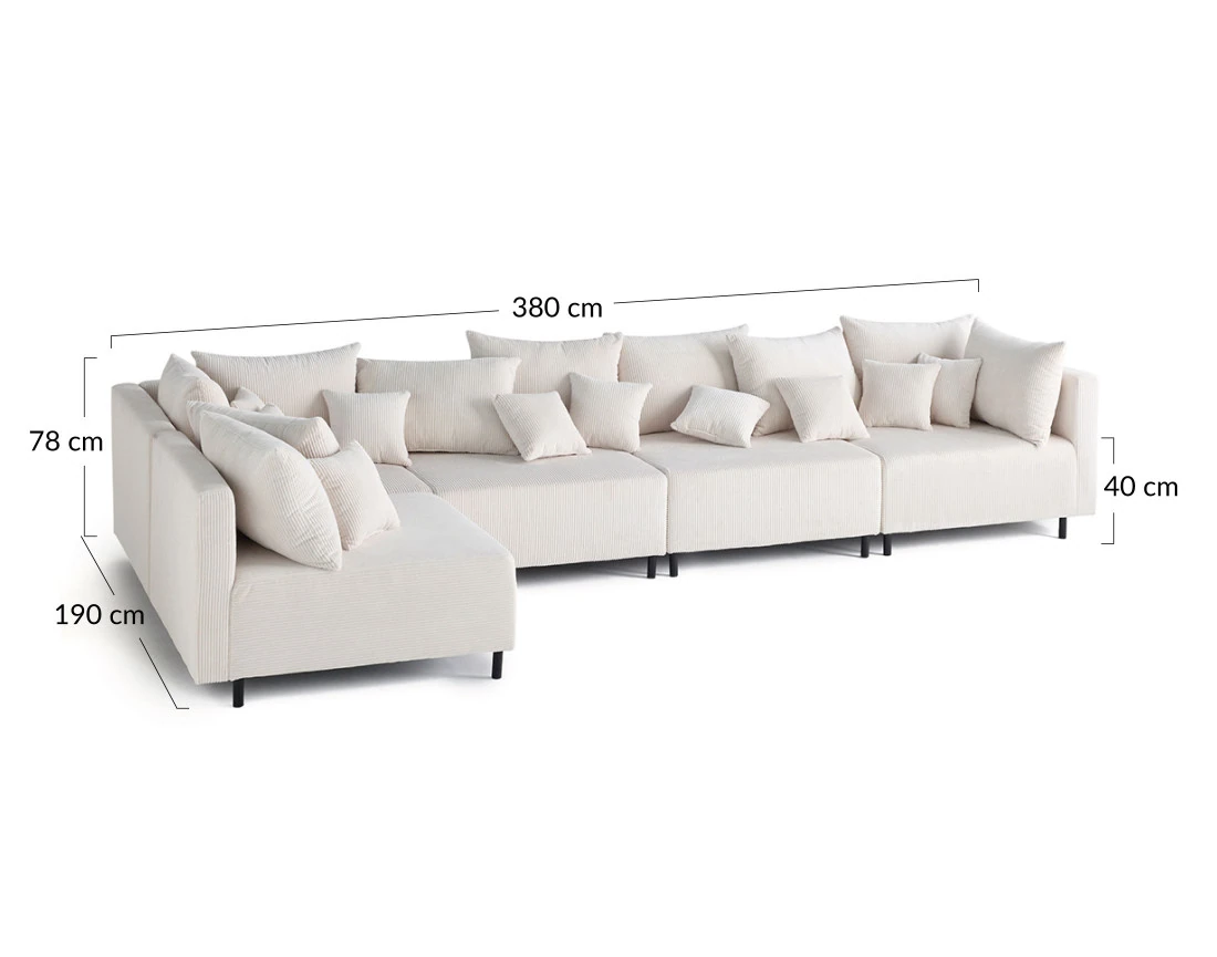 Canapé d'angle modulable 5 places Edinburg - Best Mobilier