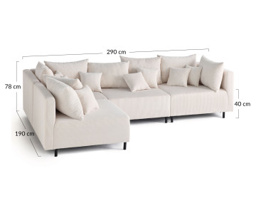 Canapé modulable d'angle réversible 4 places Edinburg - Best Mobilier