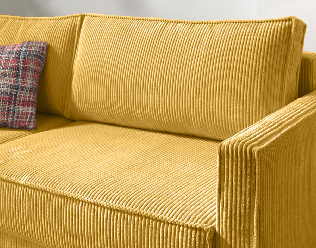 Canapé 3 places convertible avec coffre en velours côtelé Charlie