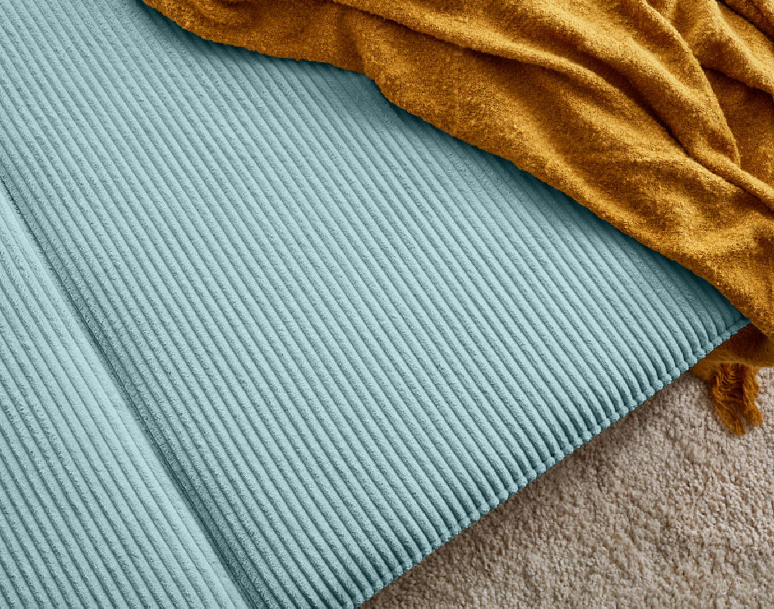 Canapé d'angle réversible 4 places convertible avec coffre en velours côtelé Charlie