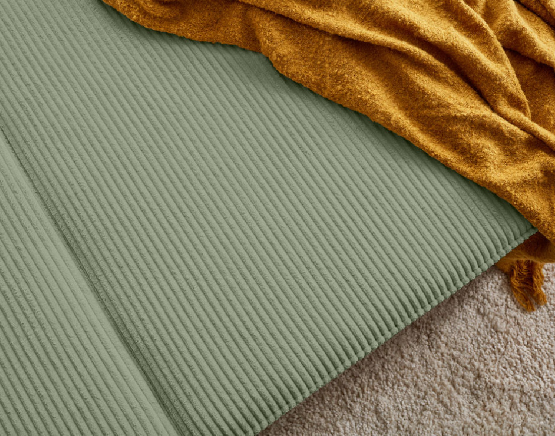 Canapé d'angle réversible 4 places convertible avec coffre en velours côtelé Charlie