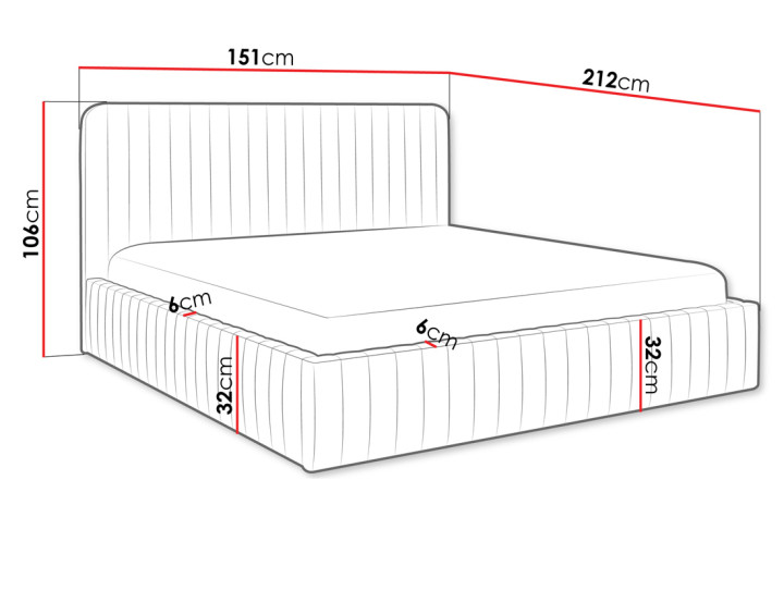 Lit coffre 140x200 cm sommier inclus en velours Stuart