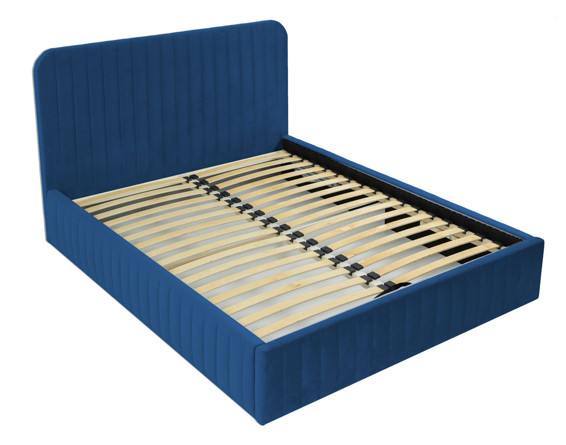 Lit coffre 140x200 cm sommier inclus en velours Stuart