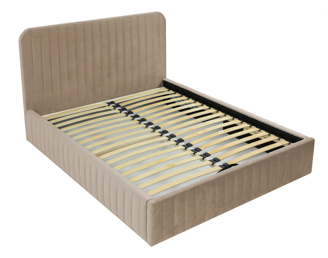 Lit coffre 140x200 cm sommier inclus en velours Stuart