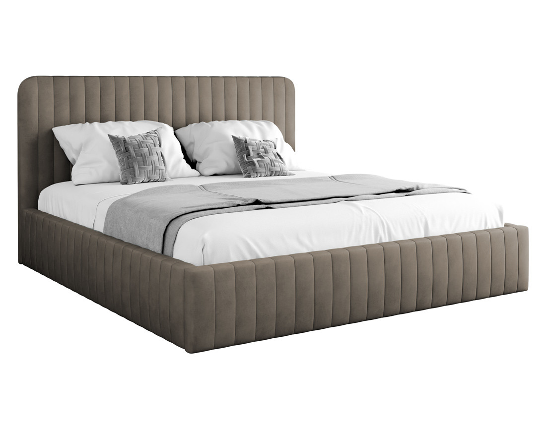 Lit coffre 140x200 cm sommier inclus en velours Stuart
