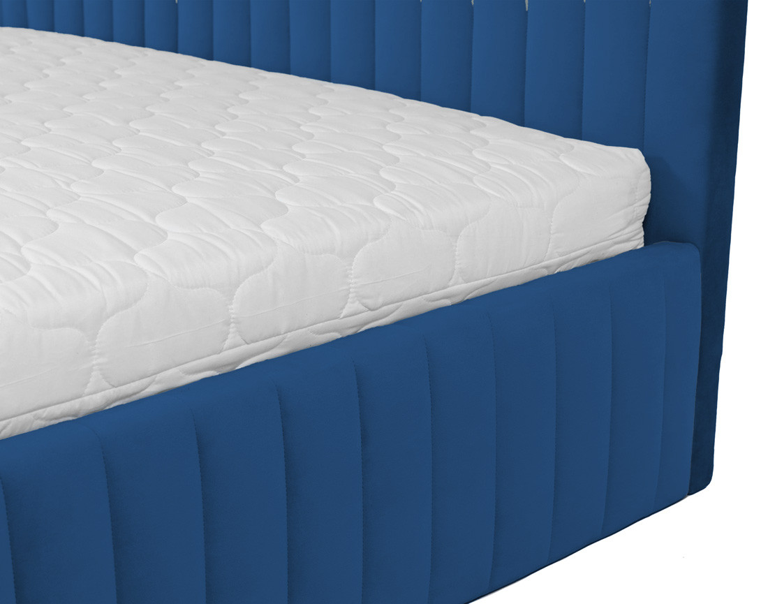 Lit coffre 140x200 cm sommier inclus en velours Stuart