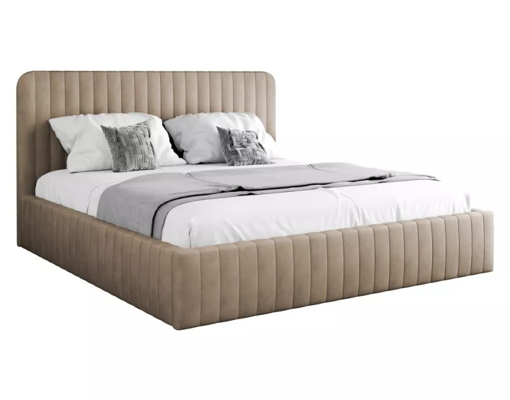 Lit coffre 160x200 cm sommier inclus en velours Stuart