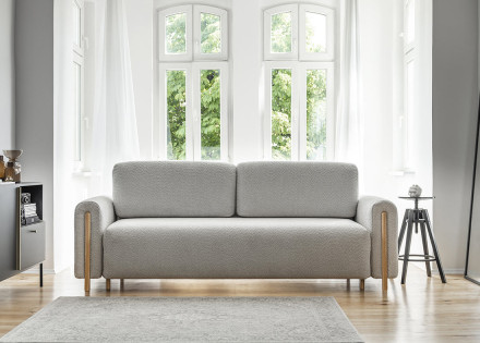 Canapé 3 places convertible avec coffre en tissu bouclette Glendale