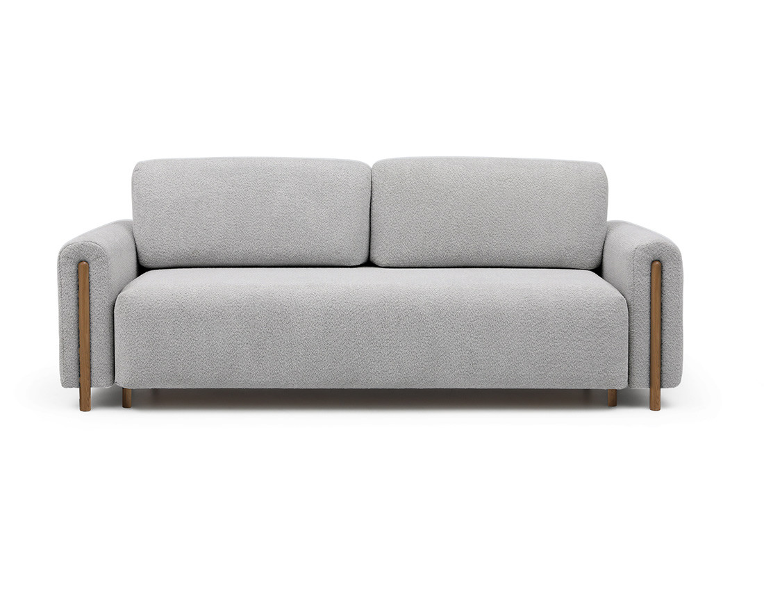 Canapé 3 places convertible avec coffre en tissu bouclette Glendale Canapé 3 places convertible avec coffre en tissu bouclette Glendale
