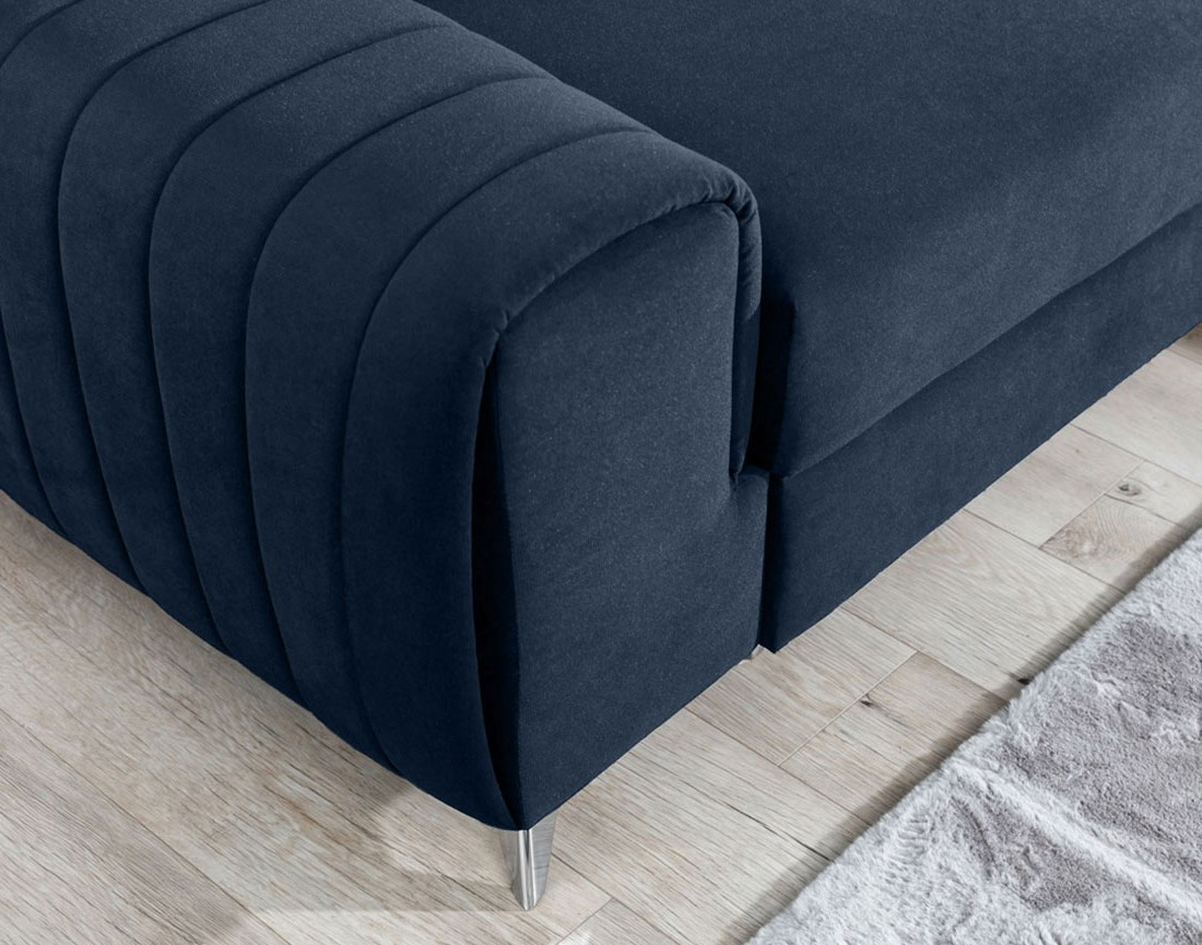 Canapé d'angle droit 5 places convertible avec coffre en velours Talisay