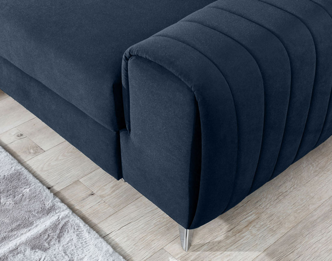 Canapé d'angle gauche 5 places convertible avec coffre en velours Talisay