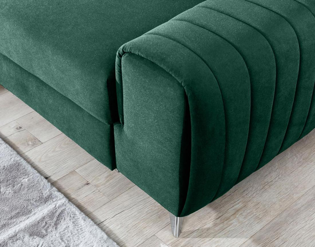 Canapé d'angle gauche 5 places convertible avec coffre en velours Talisay