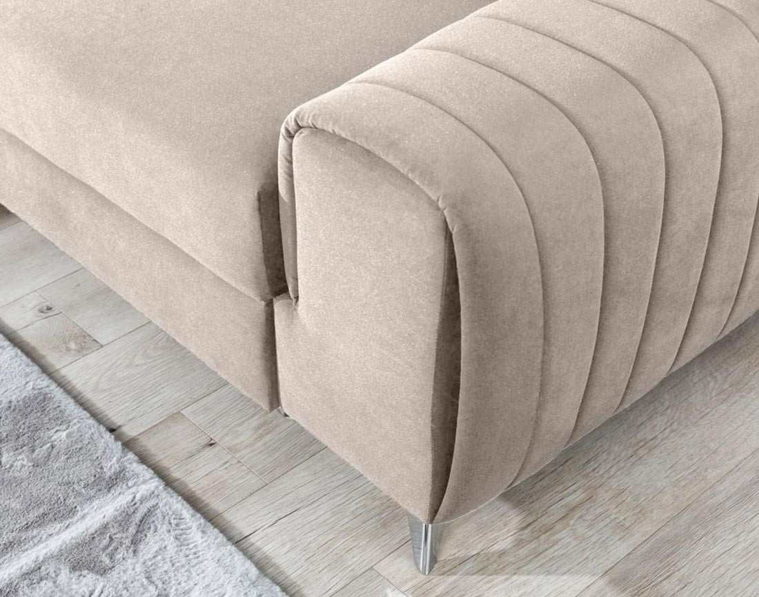 Canapé d'angle gauche 5 places convertible avec coffre en velours Talisay Canapé d'angle gauche 5 places convertible avec coffre en velours Talisay