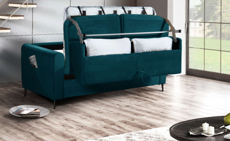 Allan - Canapé 3 places convertible - ouverture express - couchage quotidien - Velours Allan - Canapé 3 places convertible - ouverture express - couchage quotidien - Velours