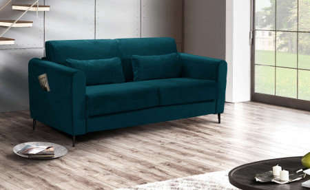 Allan - Canapé 3 places convertible - ouverture express - couchage quotidien - Velours Allan - Canapé 3 places convertible - ouverture express - couchage quotidien - Velours