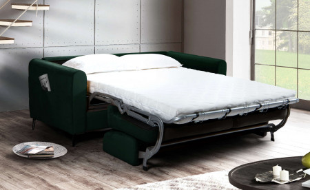 Allan - Canapé 3 places convertible - ouverture express - couchage quotidien - Velours Allan - Canapé 3 places convertible - ouverture express - couchage quotidien - Velours