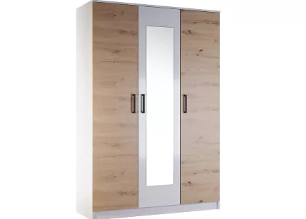 Armoire bois et blanc 135 cm Hayato