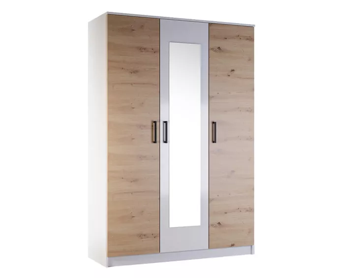 Armoire bois et blanc 135 cm Hayato