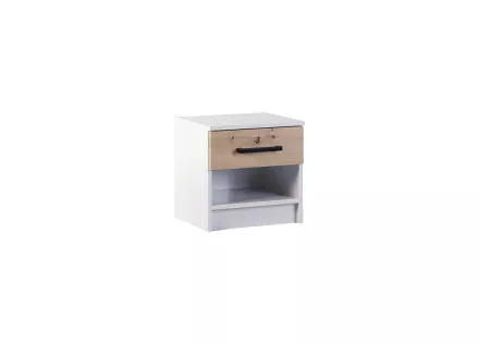 Table de chevet bois et blanc 40 cm Hayato