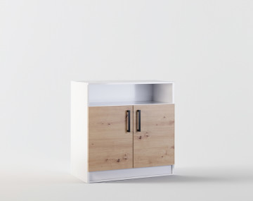 Commode bois et blanc 80 cm...