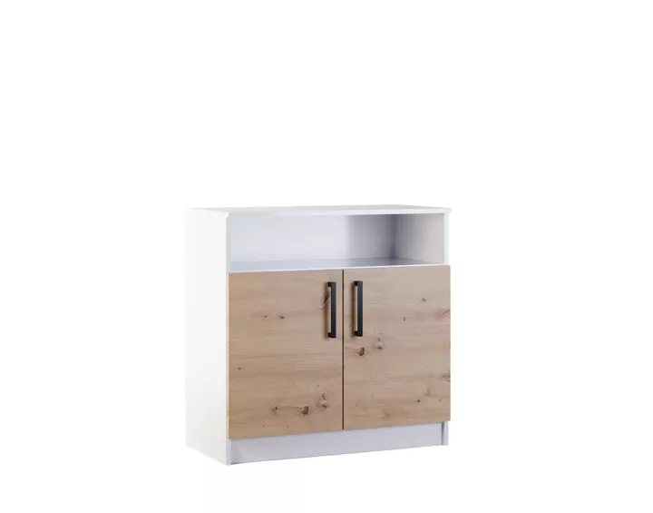 Commode bois et blanc 80 cm Hayato