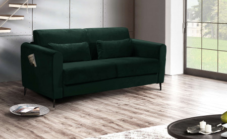 Allan - Canapé 3 places convertible - ouverture express - couchage quotidien - Velours Allan - Canapé 3 places convertible - ouverture express - couchage quotidien - Velours