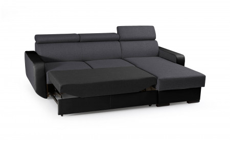 Dustin - Canapé d'angle réversible - 4 places - Convertible avec coffre - Têtières réglables Dustin - Canapé d'angle réversible - 4 places - Convertible avec coffre - Têtières réglables