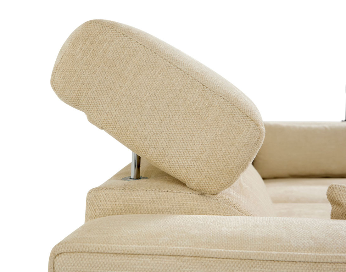 Canapé d'angle convertible avec têtières coffre 4 places Alicante