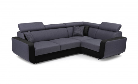 Dustin - Canapé d'angle L réversible - 5 places - Convertible avec coffre - Têtieres réglables Dustin - Canapé d'angle L réversible - 5 places - Convertible avec coffre - Têtieres réglables