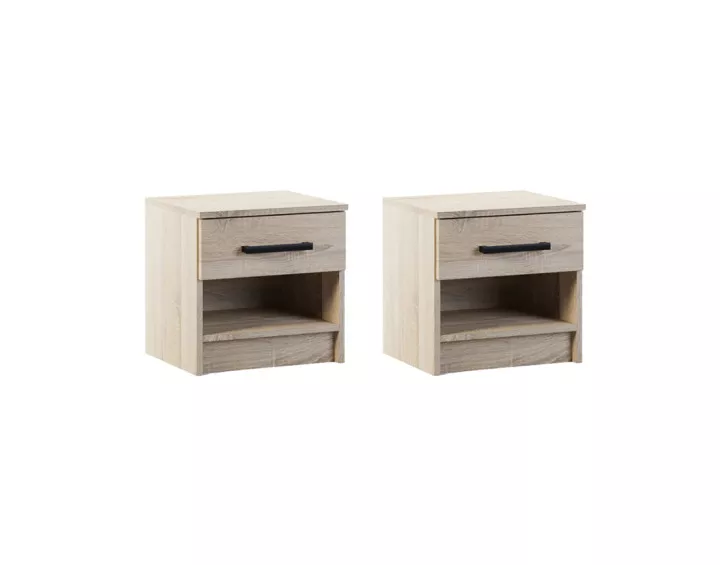 Lot de deux tables de chevet bois 40 cm Hayato