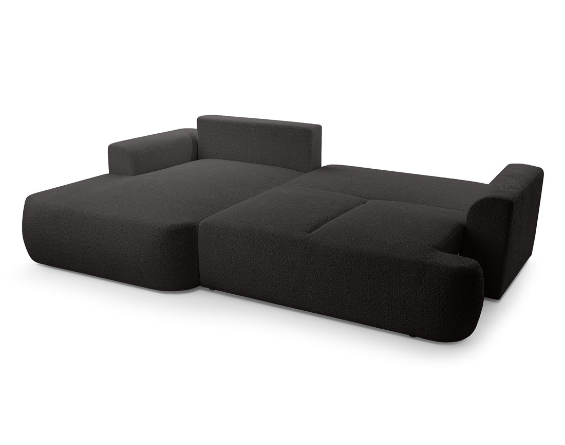 Canapé d'angle gauche 4 places convertible en tissu bouclette Candela Canapé d'angle gauche 4 places convertible en tissu bouclette Candela