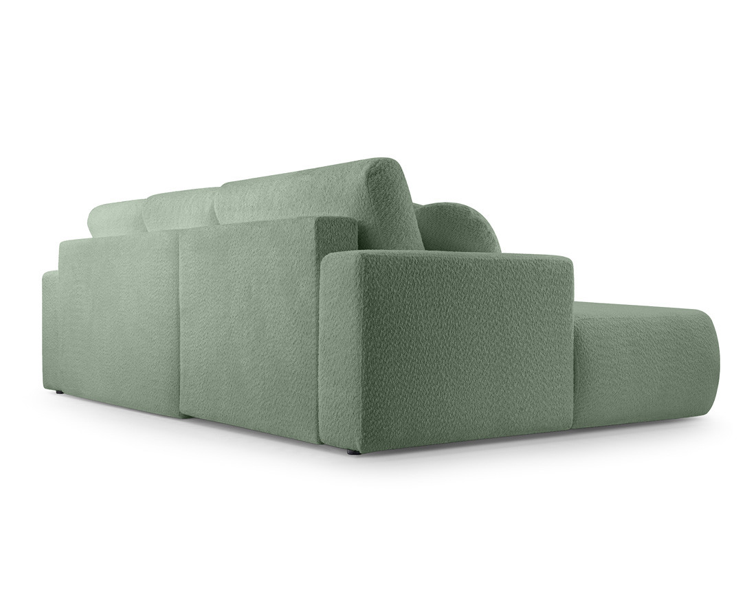 Canapé d'angle gauche 4 places convertible en tissu bouclette Candela