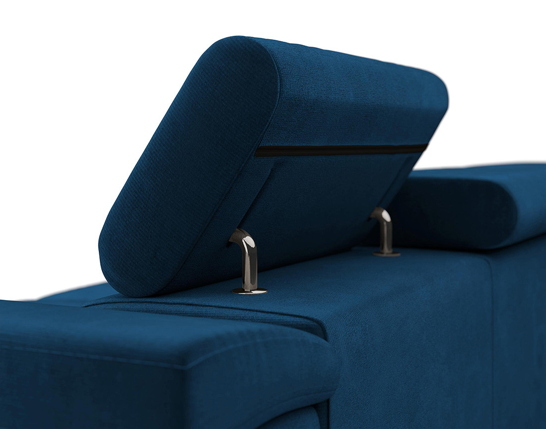 Canapé droit 2 places avec têtières ajustables en velours Pablo