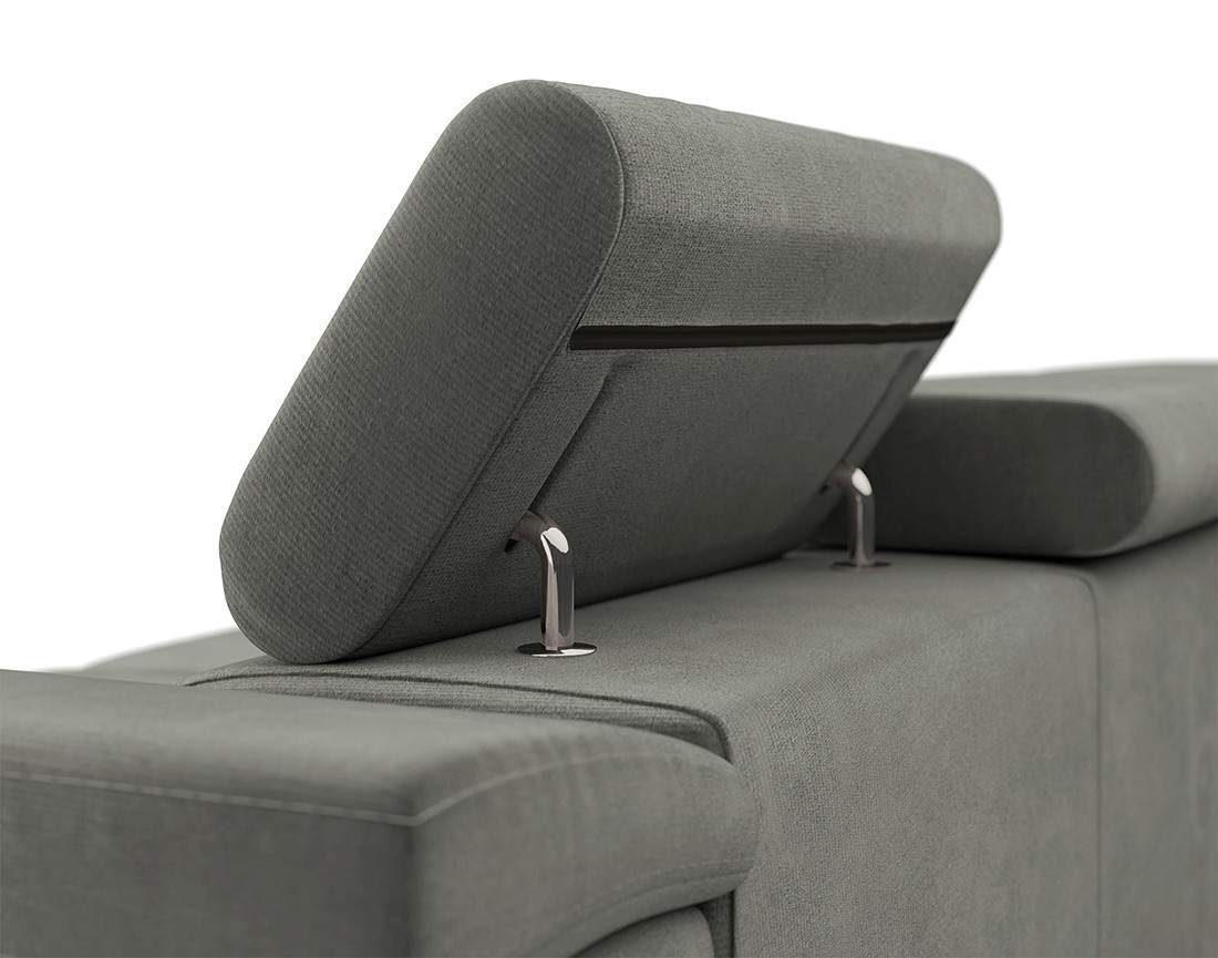 Canapé droit 2 places avec têtières ajustables en velours Pablo