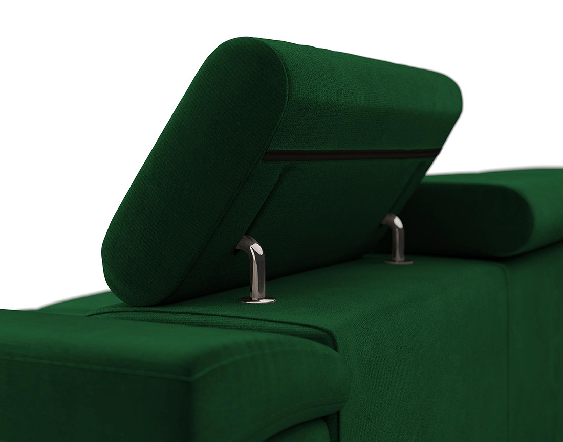 Canapé droit 2 places avec têtières ajustables en velours Pablo